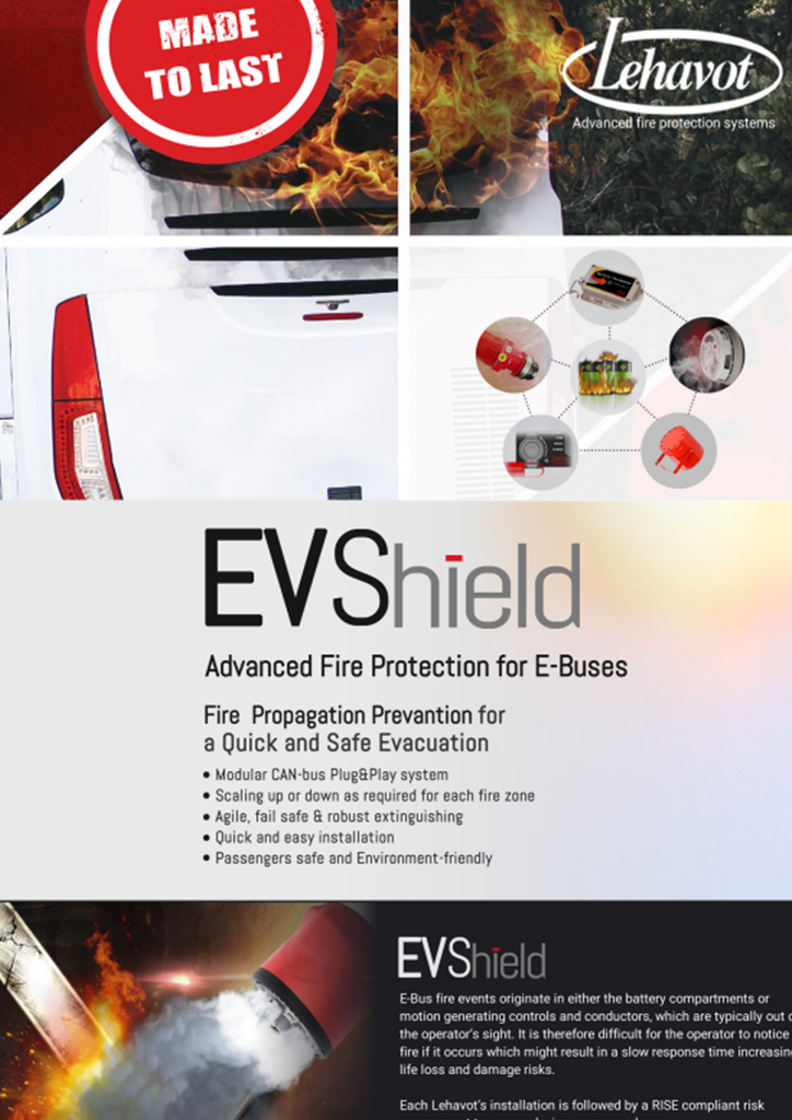 Fire suppression system for Electric Buses